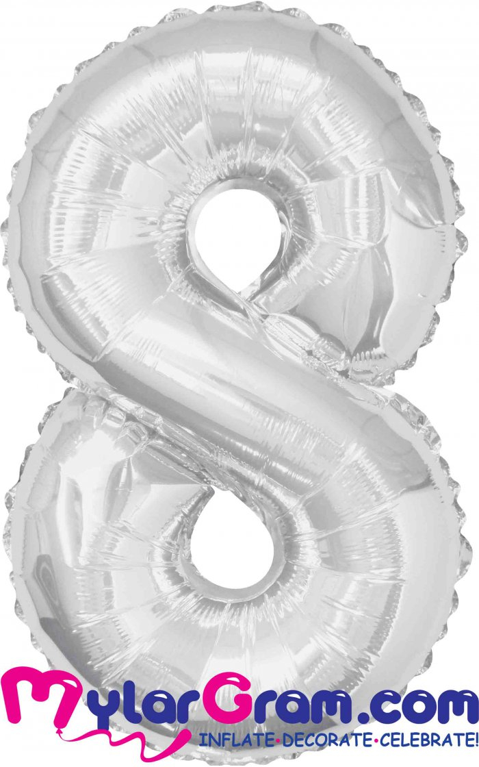 בלון ספרה 8 כסוף