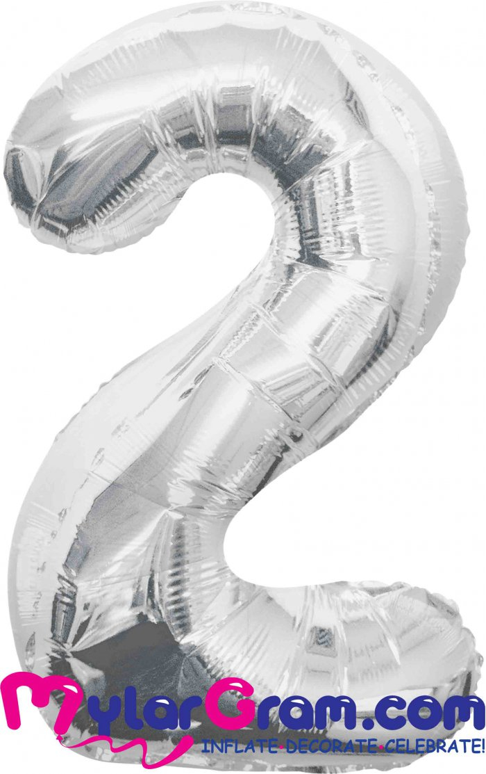 בלון ספרה 2 כסוף