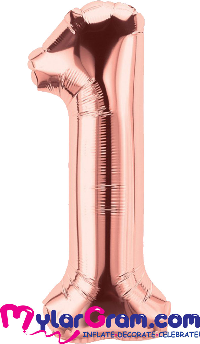 בלון ספרה 1 רוז גולד