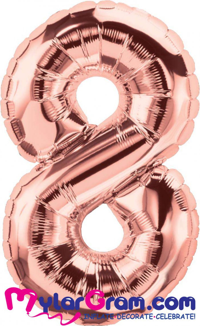 בלון ספרה 8 רוז גולד