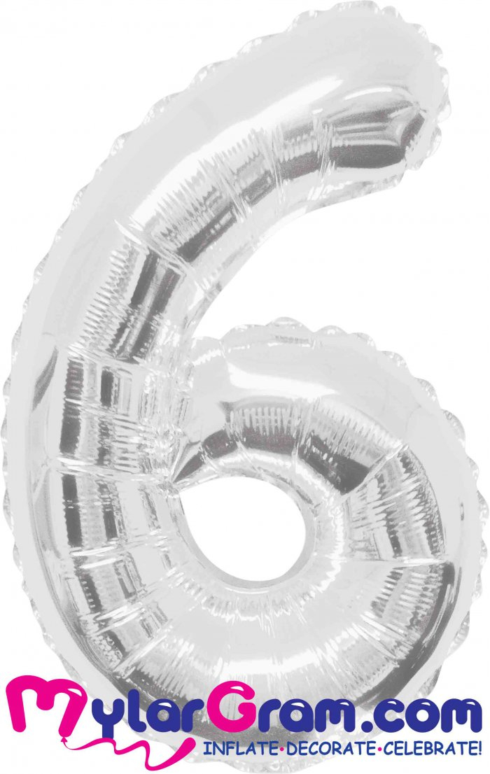 בלון ספרה 6 כסוף