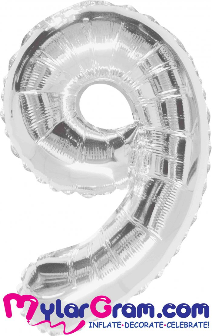 בלון ספרה 9 כסוף