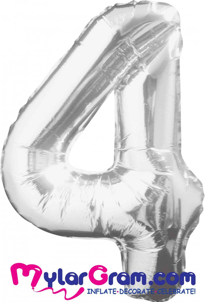 בלון ספרה 4 כסוף