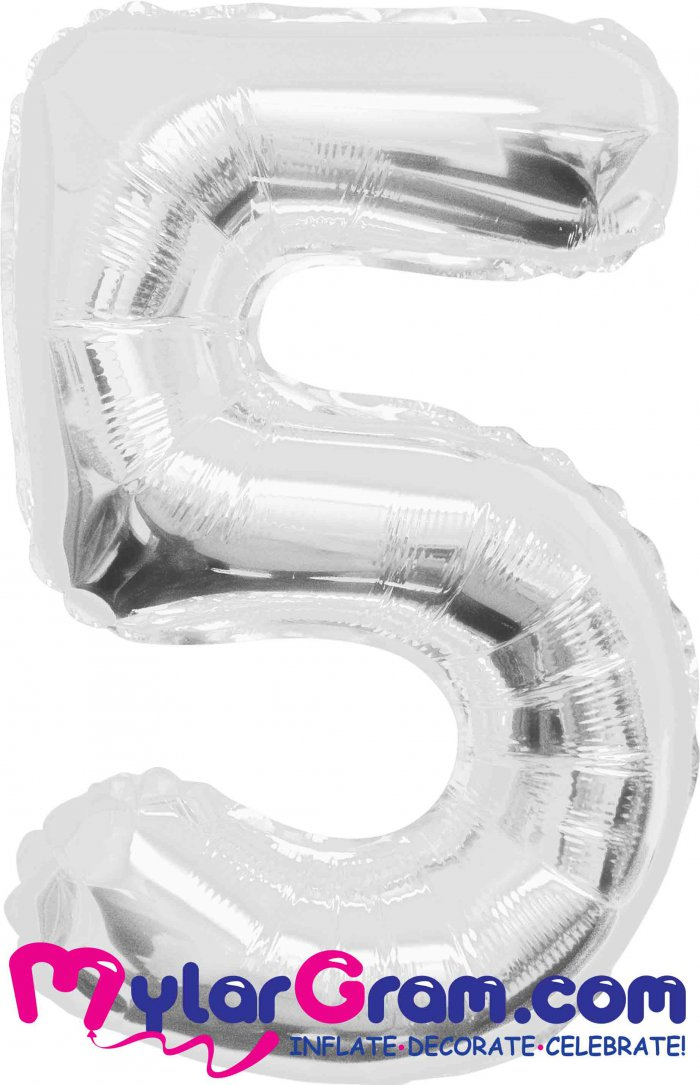 בלון ספרה 5 כסוף