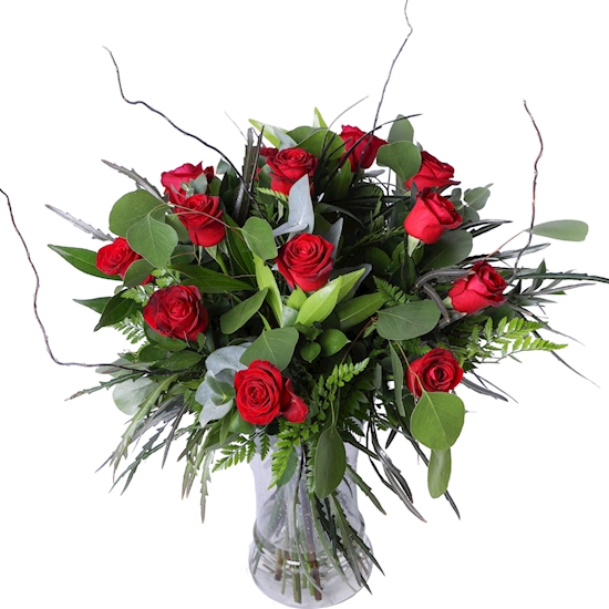 זר שושנים אדומות