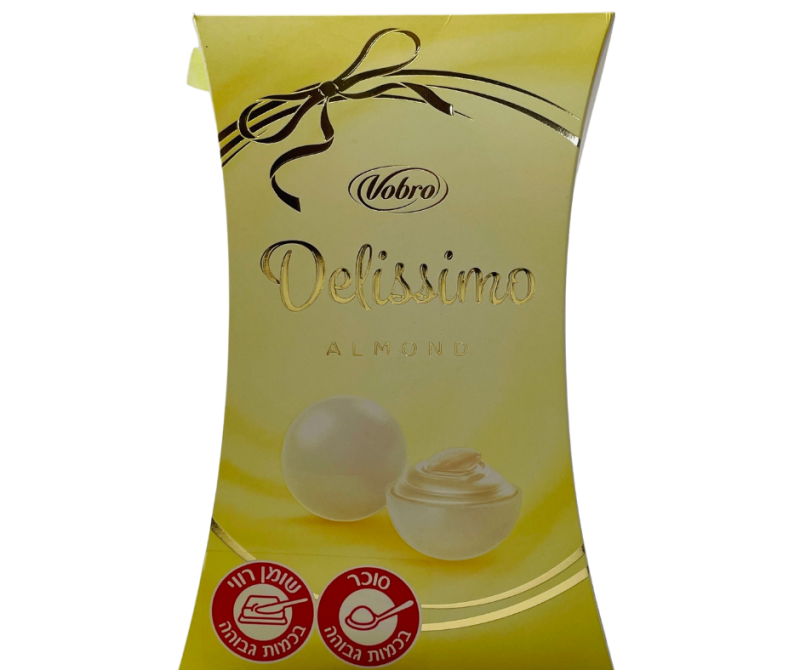 פרליני שוקולד לבן מסוג Delissimo Almond של המותג Vobro