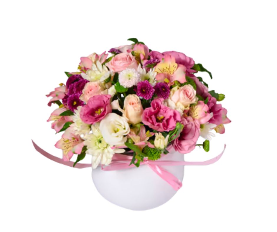 בוקה ורוד עדין בכלי