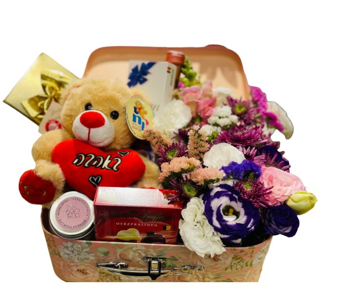 מזוודה פירחונית