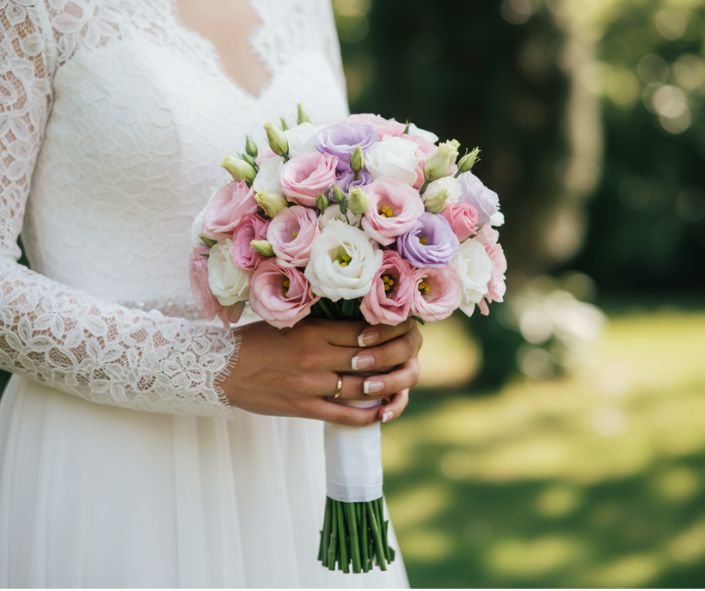 זר כלה ורוד לבן סגול