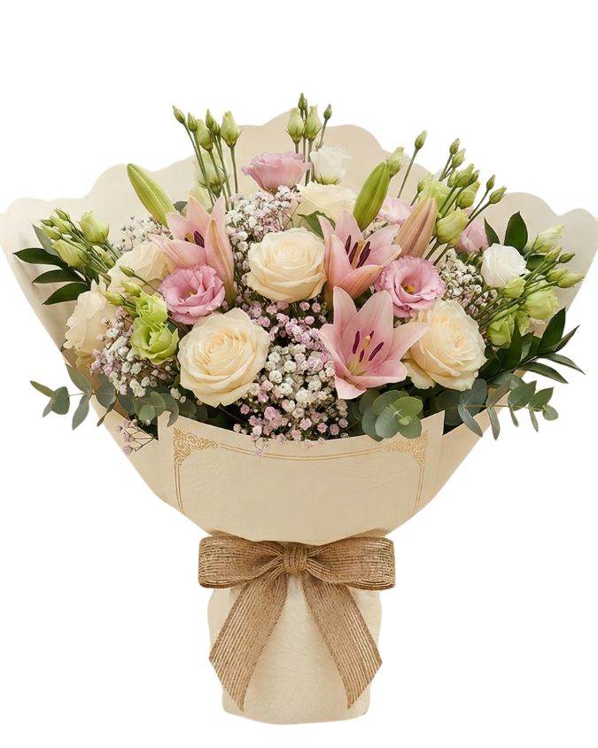 זר פרחים ורוד