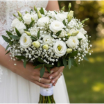 זר כלה ליזאנטוס וגיבסניות