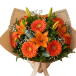 זר פרחים אושר כתום