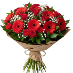 זר פרחים אדום להוט