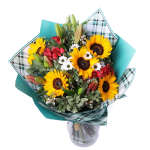 זר פרחים חמניה מודרנית